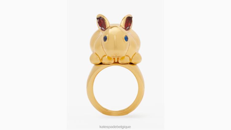 bague cocktail année du lapin Kate Spade femmes accessoires D82881226 or multicolore