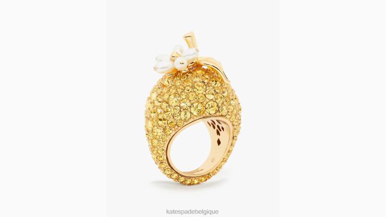 bague à cocktail fraîchement pressée Kate Spade femmes accessoires D82881009 jaune multicolore