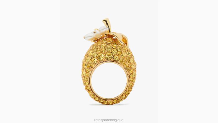 bague à cocktail fraîchement pressée Kate Spade femmes accessoires D82881009 jaune multicolore
