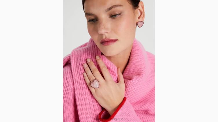 bague coeur de coeur Kate Spade femmes accessoires D82881232 rose multicolore