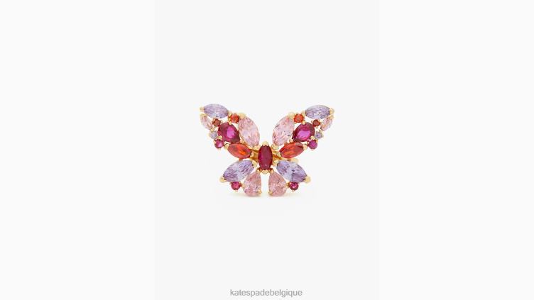 bague de déclaration sociale papillon Kate Spade femmes accessoires D82881108 rose multicolore