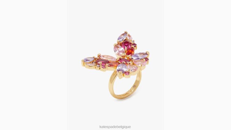 bague de déclaration sociale papillon Kate Spade femmes accessoires D82881108 rose multicolore