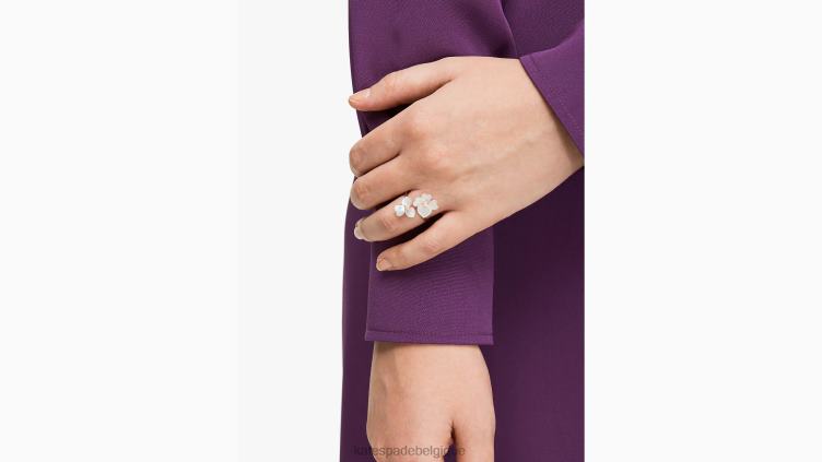 bague précieuse en forme de pensée Kate Spade femmes accessoires D82881098 crème multi/or rose