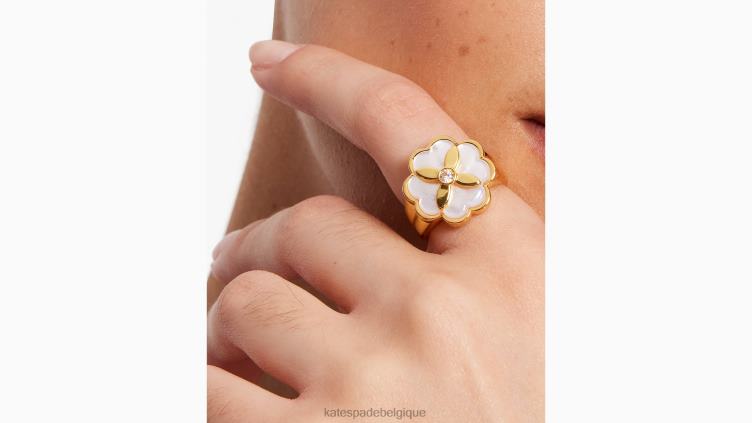chevalière Heritage Bloom Kate Spade femmes accessoires D82881117 crème/or