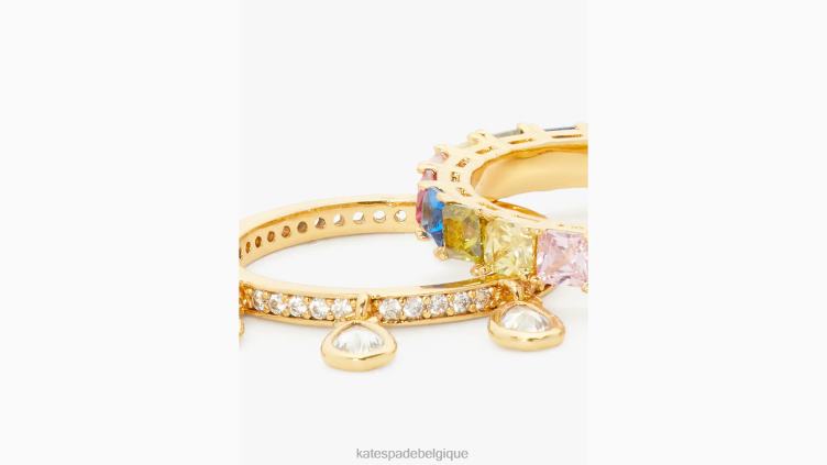 ensemble d'anneaux empilables pluie ou beau temps Kate Spade femmes accessoires D82881122 blanc multicolore