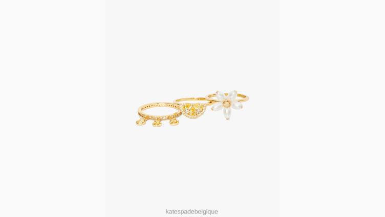 ensemble de bagues à breloques empilables Fresh squeeze Kate Spade femmes accessoires D82881008 jaune multicolore