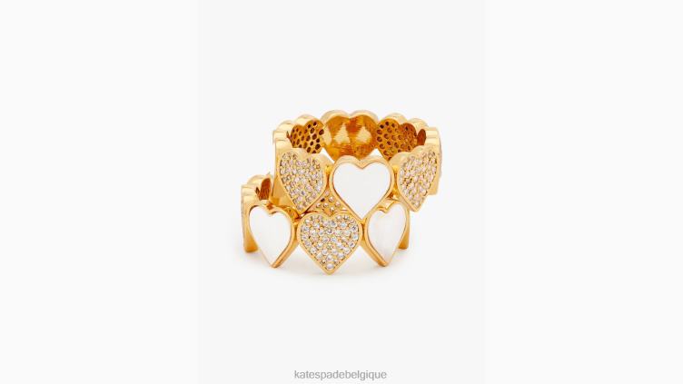 prendre coeur ensemble de bagues empilées Kate Spade femmes accessoires D82881209 clair/or