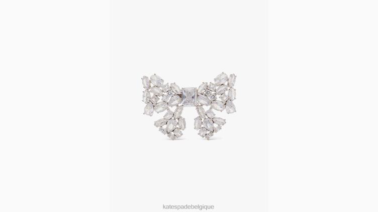 prends une bague de cocktail en forme d'arc Kate Spade femmes accessoires D82881251 clair/argent