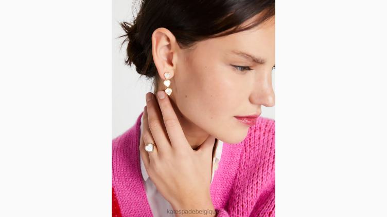 prends une bague en forme de coeur Kate Spade femmes accessoires D82881191 clair/or