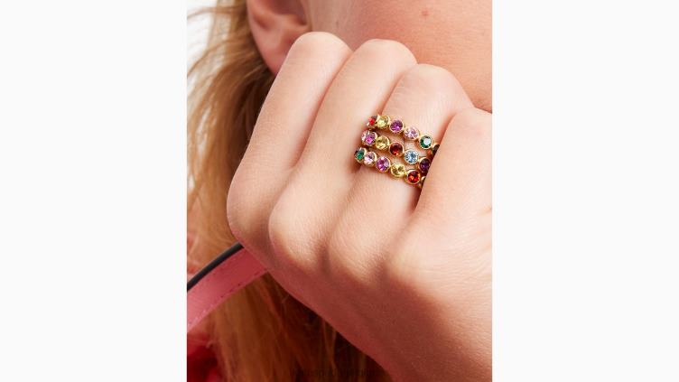 sur les anneaux d'empilage de points Kate Spade femmes accessoires D82881075 multi