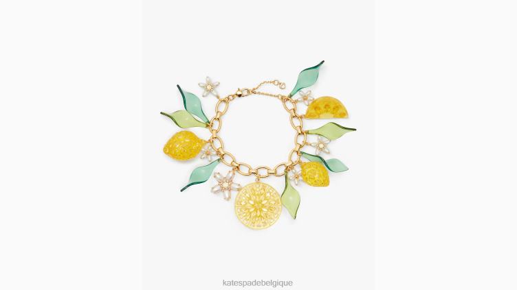 bracelet à breloques fraîchement pressé Kate Spade femmes accessoires D82881000 jaune multicolore