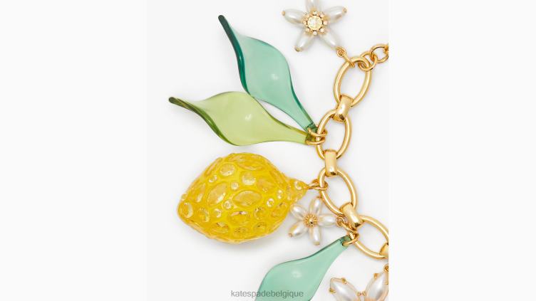 bracelet à breloques fraîchement pressé Kate Spade femmes accessoires D82881000 jaune multicolore