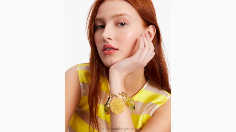 bracelet à breloques fraîchement pressé Kate Spade femmes accessoires D82881000 jaune multicolore