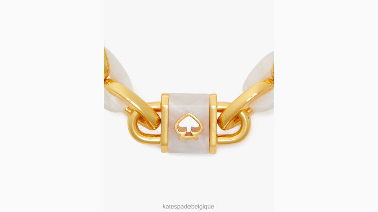 bracelet à cadenas et maillons Kate Spade femmes accessoires D82881022 or blanc.