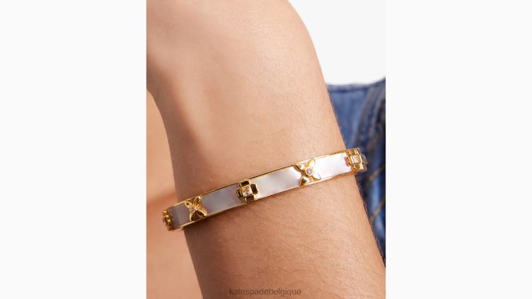 bracelet à charnière Heritage Bloom Kate Spade femmes accessoires D82881150 crème/or