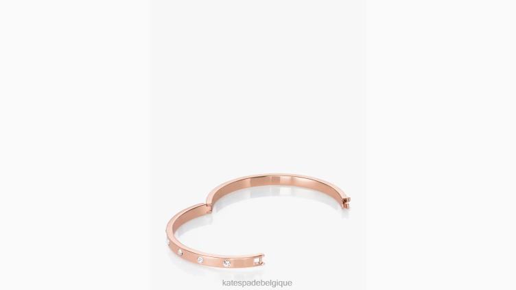 bracelet à charnière serti en pierre Kate Spade femmes accessoires D82881051 clair/or rose