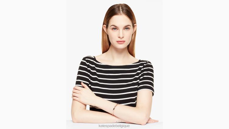 bracelet à charnière serti en pierre Kate Spade femmes accessoires D82881051 clair/or rose