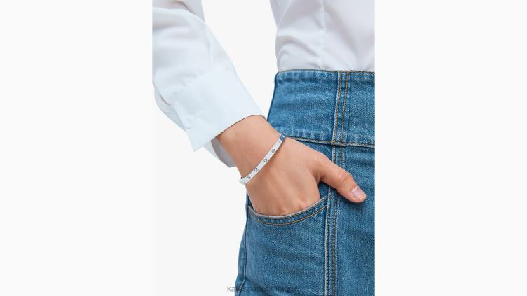 bracelet à charnière serti en pierre Kate Spade femmes accessoires D82881052 clair/argent