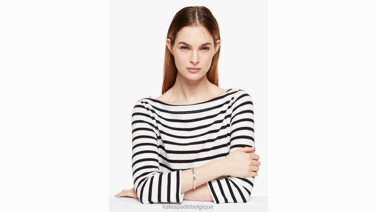 bracelet à charnière serti en pierre Kate Spade femmes accessoires D82881052 clair/argent