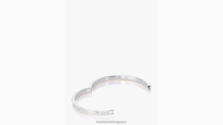 bracelet à charnière serti en pierre Kate Spade femmes accessoires D82881052 clair/argent