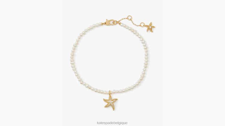 bracelet de cheville en perles d'étoile de mer Kate Spade femmes accessoires D8288981 effacer multi