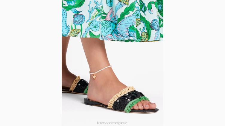 bracelet de cheville en perles d'étoile de mer Kate Spade femmes accessoires D8288981 effacer multi