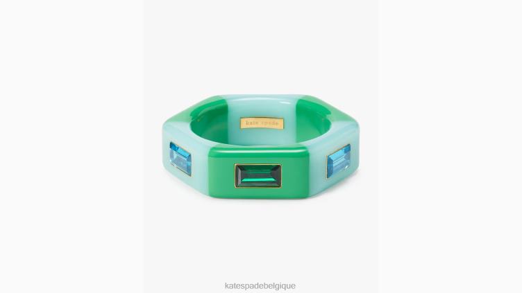 voir des rayures large bracelet hexagonal Kate Spade femmes accessoires D8288977 vert multicolore