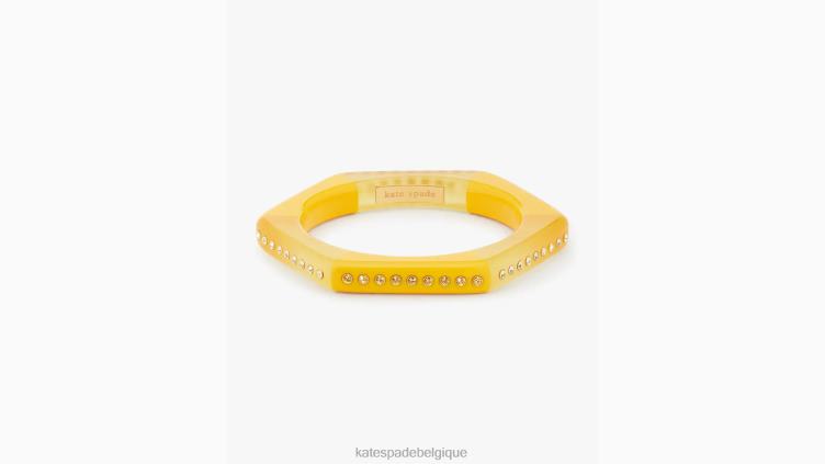 voir des rayures mince bracelet hexagonal Kate Spade femmes accessoires D8288978 jaune multicolore