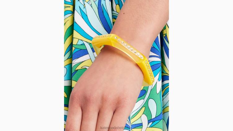 voir des rayures mince bracelet hexagonal Kate Spade femmes accessoires D8288978 jaune multicolore