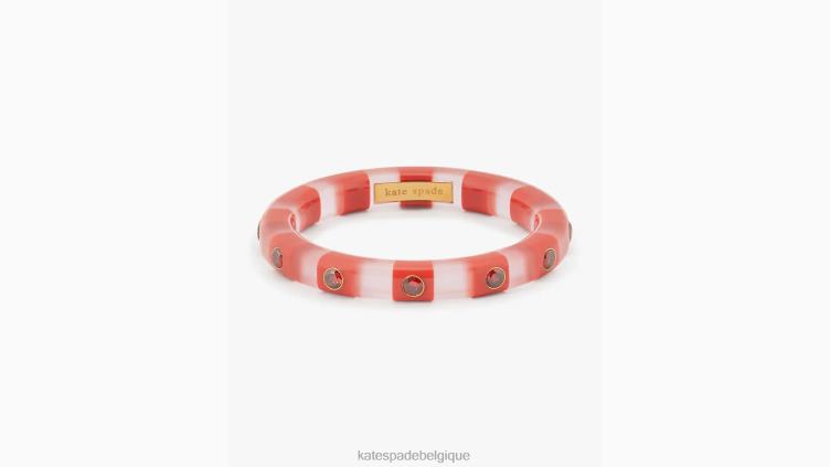 voir un bracelet fin à rayures Kate Spade femmes accessoires D8288974 rose multicolore
