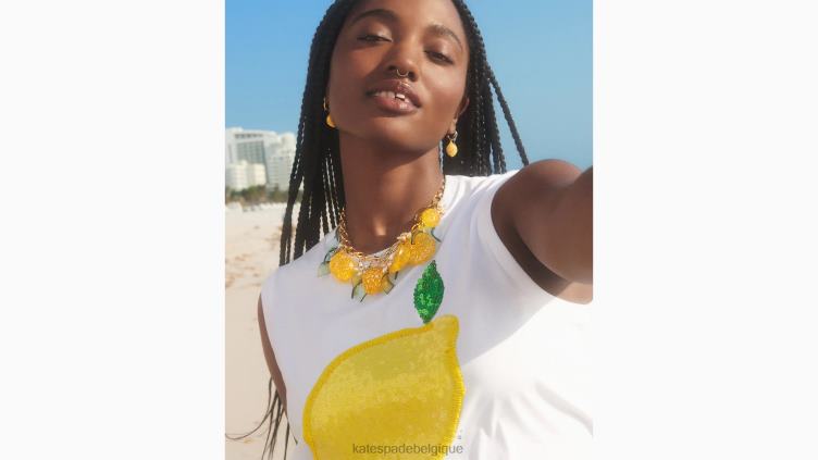 collier de déclaration Fresh squeeze Kate Spade femmes accessoires D8288999 jaune multicolore