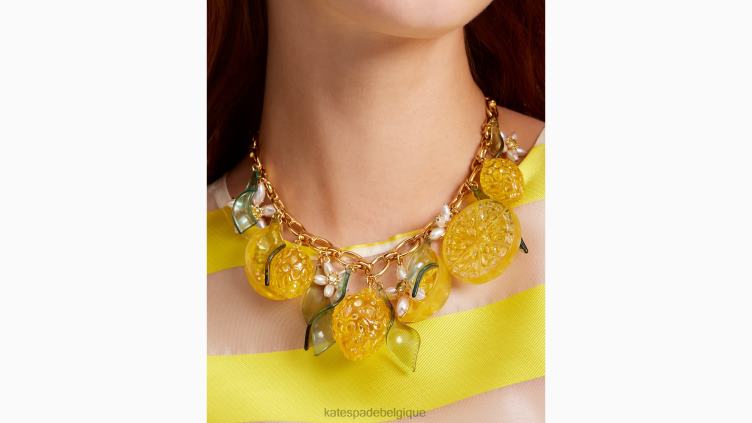 collier de déclaration Fresh squeeze Kate Spade femmes accessoires D8288999 jaune multicolore