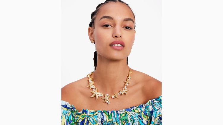 collier de déclaration d’étoile de mer Kate Spade femmes accessoires D8288980 effacer multi