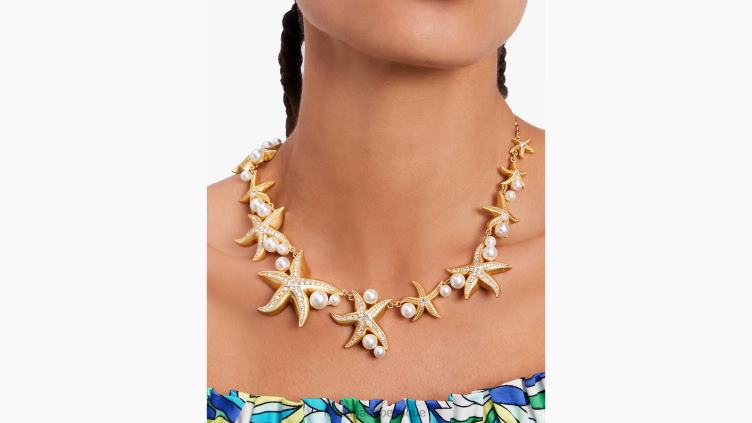 collier de déclaration d’étoile de mer Kate Spade femmes accessoires D8288980 effacer multi