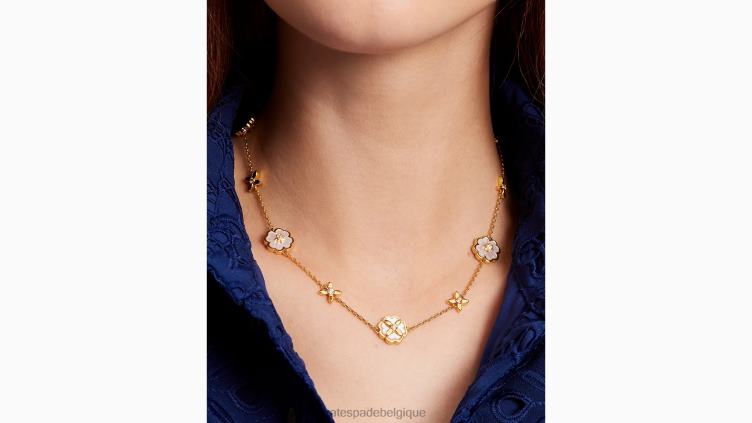 collier à dispersion de fleurs du patrimoine Kate Spade femmes accessoires D82881169 crème/or