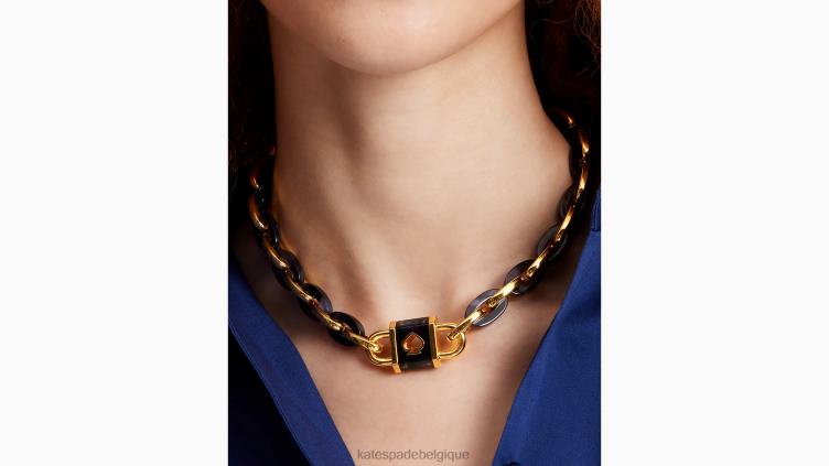 collier à maillons avec cadenas et déclaration Kate Spade femmes accessoires D82881020 marine