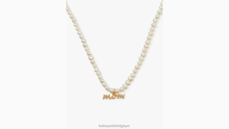 je t'aime, maman pendentif brin de perles Kate Spade femmes accessoires D82881196 blanc multicolore