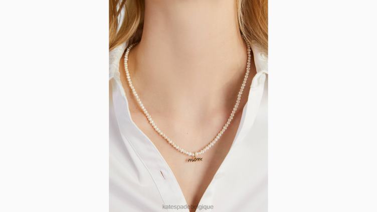 je t'aime, maman pendentif brin de perles Kate Spade femmes accessoires D82881196 blanc multicolore