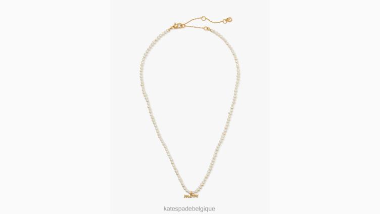 je t'aime, maman pendentif brin de perles Kate Spade femmes accessoires D82881196 blanc multicolore