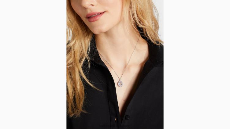 mini pendentif halo pavé de déclarations brillantes Kate Spade femmes accessoires D82881092 clair/argent