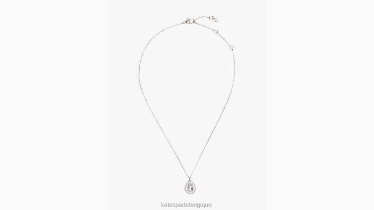 mini pendentif halo pavé de déclarations brillantes Kate Spade femmes accessoires D82881092 clair/argent