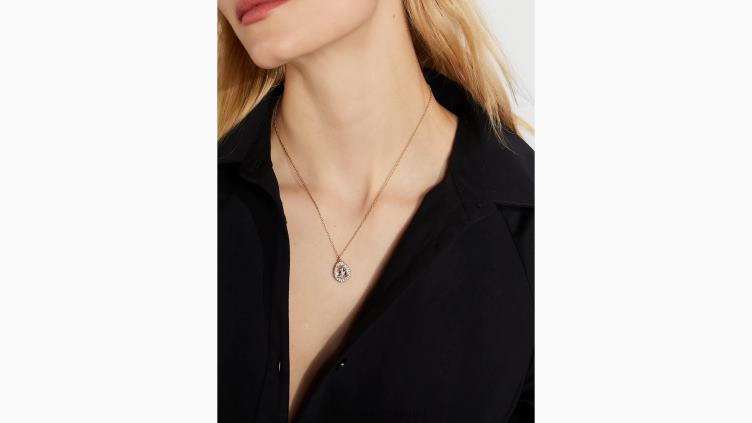 mini pendentif halo pavé de déclarations brillantes Kate Spade femmes accessoires D82881181 clair/or