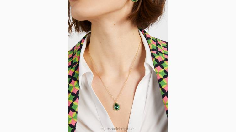 mini pendentif halo pavé de déclarations brillantes Kate Spade femmes accessoires D82881185 vert multicolore