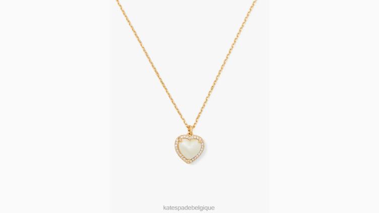 mon pendentif coeur pavé d'amour Kate Spade femmes accessoires D82881158 crème/or
