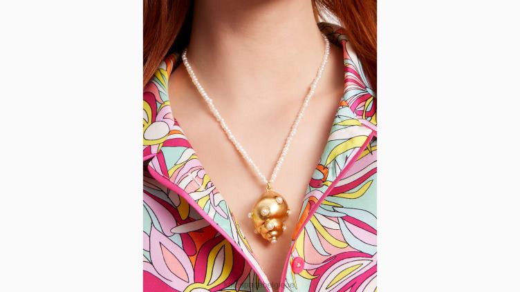 pendentif de déclaration de trésor de récif Kate Spade femmes accessoires D8288992 blanc multicolore