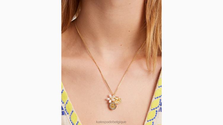 pendentif en grappe fraîchement pressé Kate Spade femmes accessoires D82881003 jaune multicolore