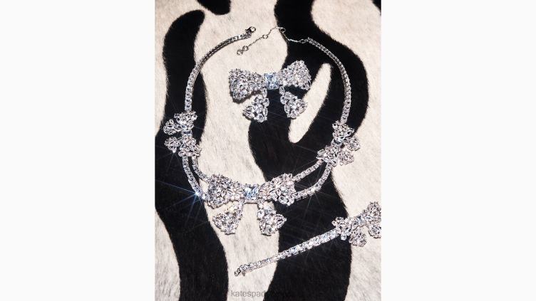 prends un collier de déclaration d'arc Kate Spade femmes accessoires D82881220 clair/argent