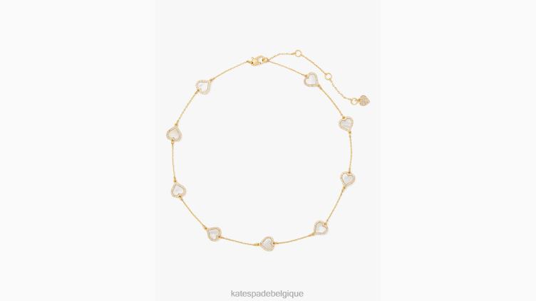 prends un collier scatter coeur Kate Spade femmes accessoires D82881199 clair/or