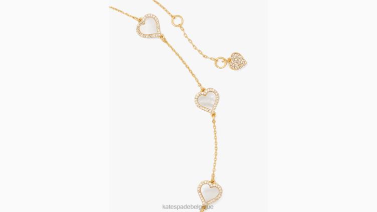 prends un collier scatter coeur Kate Spade femmes accessoires D82881199 clair/or