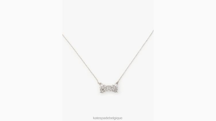 prends un mini pendentif nœud Kate Spade femmes accessoires D82881211 clair/argent